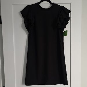 Kate Spade Elegant Black Ruffle Sleeve Dress